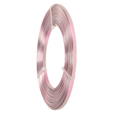 Aluminium tråd flad rosa